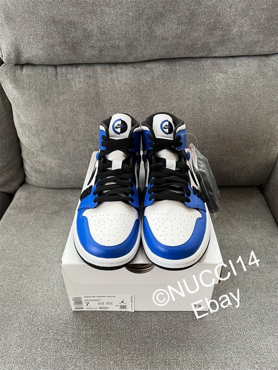 Nike Air Jordan 1 Mid Sisterhood Game Royal Size 7 Womens Receipt