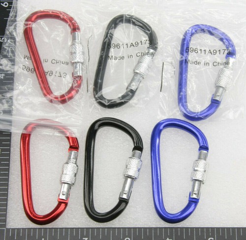 2 1/2" Carabiner LOT for Light Duty Screw Locking Backpack Water Bottle Boating - Picture 12 of 42
