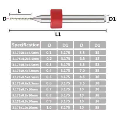 50 Stück Micro Bohrer 0,5–0,9 Mm – Hartmetall, Für PCB & Elektronik