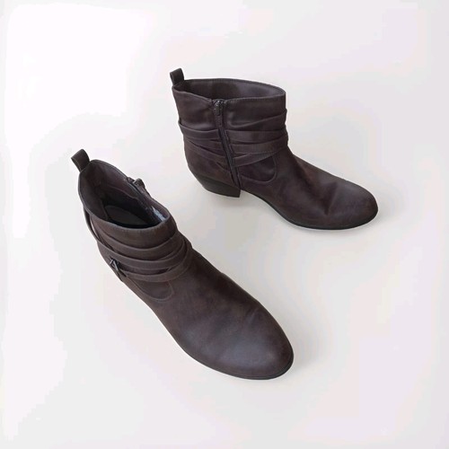 Kim Rogers Pamila Ankle Boots Faux Leather Side Zip Size 8.5m - Picture 4 of 9