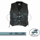 Ladies Classic Style Motorcycle Biker Top Quality Leather Vest Side Lace Up
