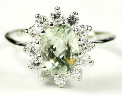 Green Amethyst (Prasiolite), 925 Sterling Silver Ladies Ring,  SR235-Handmade