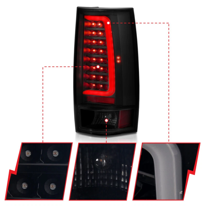 Luz trasera LED ANZO para Chevy Tahoe 2007-2014 estilo tablón negro con lente de humo Foto 3 de 4