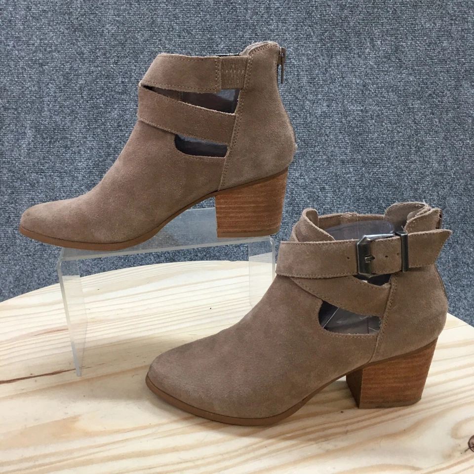 Botas Sole Society para mujer 6,5 M botín al tobillo marrón gamuza informal tacones altos Foto 2 de 4