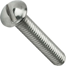 10-24 x 1/2" Slotted Round Head Machine Screws Stainless Steel 18-8 Qty 100