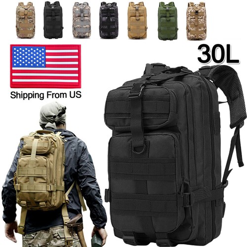 30L Outdoor Military Tactical Rucksack Backpack Hiking Trekking Camping