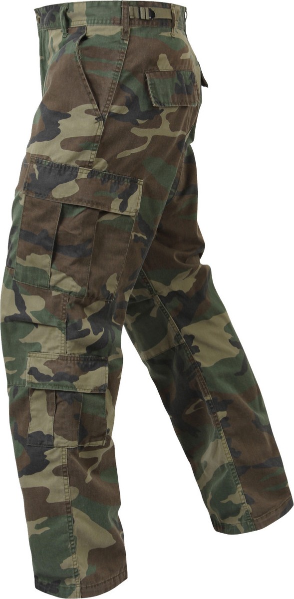 Camo Vintage Paratrooper Pants 8 Pocket Tactical Military