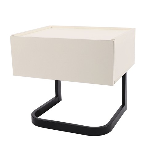 Mesita de noche moderna dormitorio mesa auxiliar con cajón rectangular mesita de noche - Imagen 20 de 24