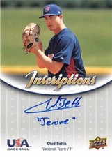 Chad Bettis autographed Baseball Card 2009 Upper Deck Inscriptions #INNTCB