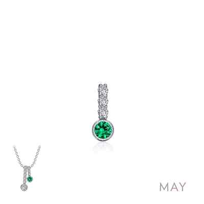 BRAND NEW LAFONN Sterling Silver May Green Birthstone Love Pendant BP002EMP00
