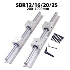 Image of 2X SBR12/16/20/25 Linear Rail 200mm~4000mm+4X SBR12/16/20/25UU Bearing Block