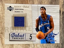 Kwame Brown 2005-06 Upper Deck Debut Threads Game Used Warm-Up Wizards #DT-KW