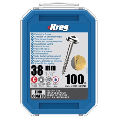 KREG Pocket-Hole Linsenkopfschraube 38mm 100 Stk. ( SML-C150-100 )