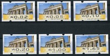 Série Bund ATM 6 VS 4 Complète Brandenburger Tor Poste Franche BRD MNH