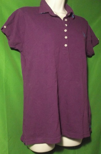 NEW U.S. POLO ASSN. 2135898N WOMEN'S PURPLE COTTON SHORT SLEEVE POLO SHIRT M
