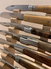 PRESENTOIR OBLIQUE A POSER 15 COUTEAUX BOIS de HETRE - création unique