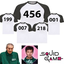 Squid Numbers T-Shirt Game Halloween Costume 456 001 TV Show Personalised Tee