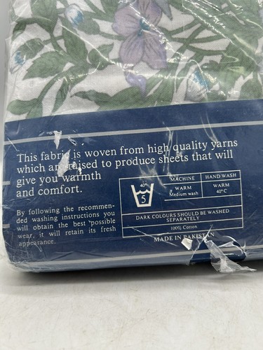 Vintage Elegance Double Sheet Set Cotton Flannelette - Thermal New/Old Stock - Foto 3 di 5