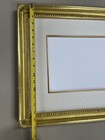 Gold Picture Frame w/ Beaded And Corner Detail. Includes Mat W/ Inner ...