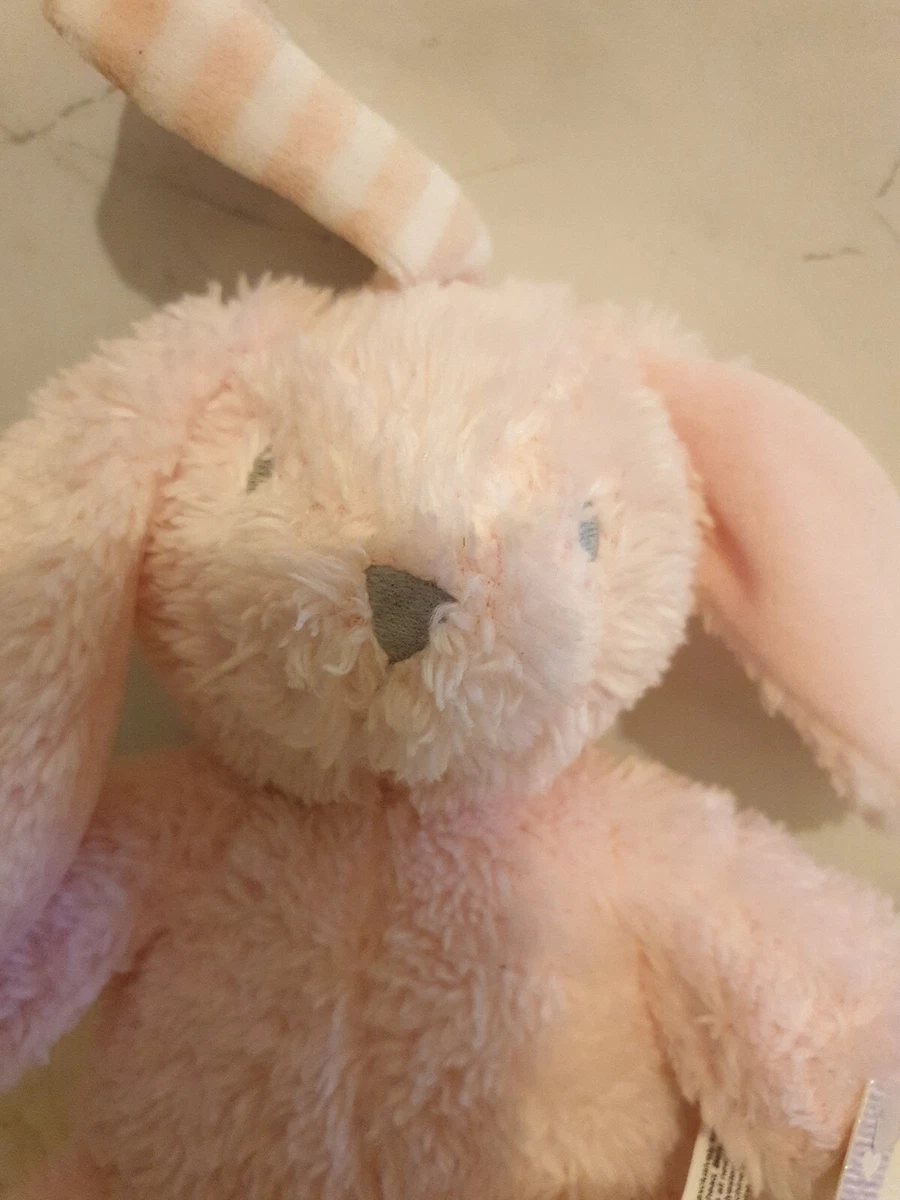 Snuggle Chums Pink Bunny Rattle Hanging Plush Comforter Cute with