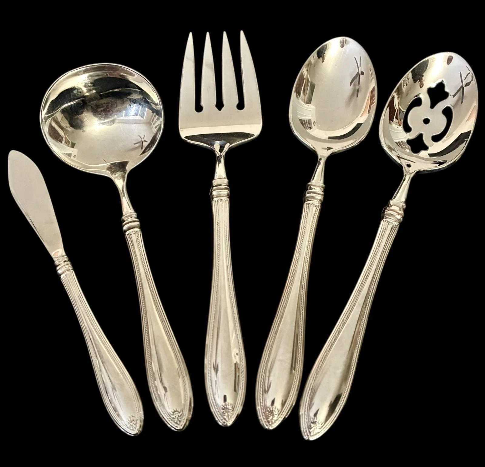 ONEIDA Cube SHERATON 5 Pc Hostess Set Heirloom 18/10 Stainless Flatware RETIRED