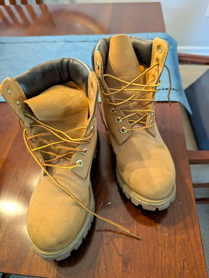 Timberland Wheat Leather Lace-Up Work Boots Men s US 6.5 W Round Toe