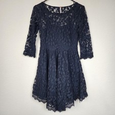 Free People Black Asymmetrical Lace Dress
