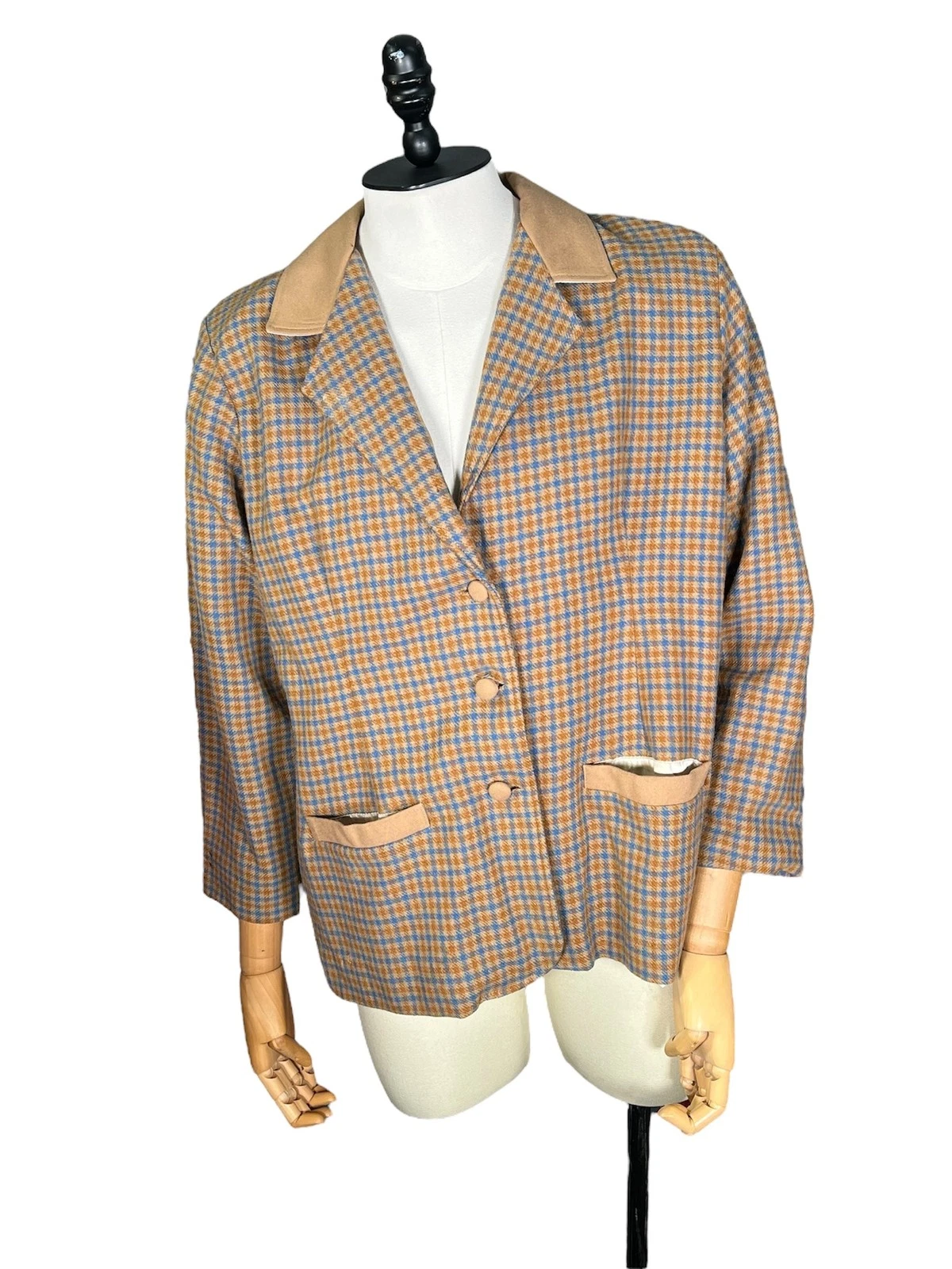 1950s/1960s Brown Plaid Jacket - Size Large/Extra Large