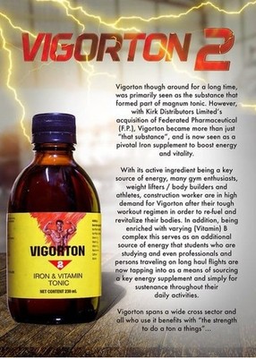 Vigorton 2 Iron & Multivitamin Liquid Tonic - 230ml Energy Vitality Supplement
