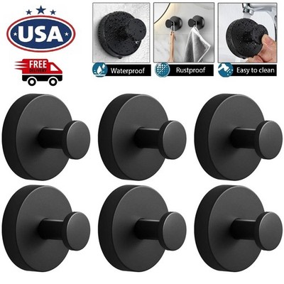 2/4/6 Pack Suction Cup Hooks, Stainless Steel No Drill Shower Hooks, Towel Hooks