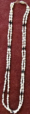 VINTAGE 1980 PEARL NECKLACE - BAROQUE FRESHWATER RICE PEARLS, DOUBLE STRAND