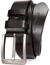 1.5" Full Grain Leather Belt for Men in Gift Box,100 Italian Real Solid Leather