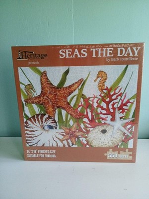 Heritage Puzzle Inc. SEAS THE DAY 550 Pieces 24''×18'' For Framing Sealed Box 