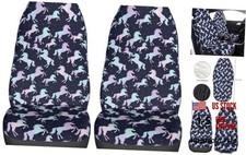Dujiea Car Front Seat Covers 2 Pcs Universal Auto One Size Rainbow Unicorns