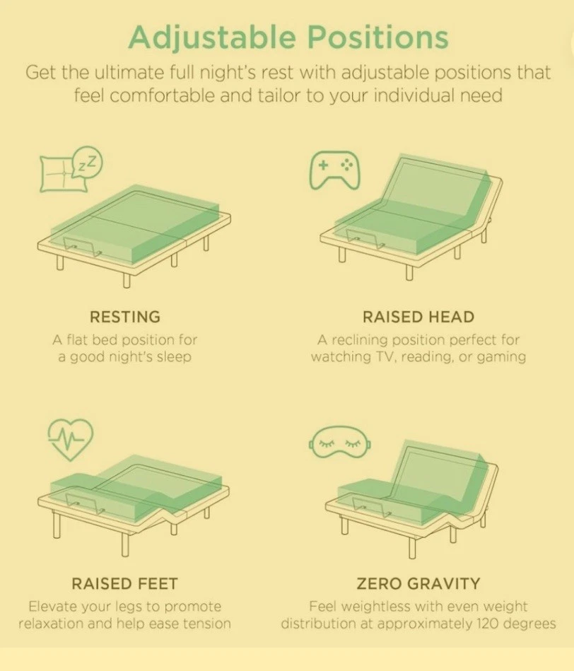Base de estrutura de aço ajustável tamanho Queen Temper-pedic com controle remoto - Imagem 3 de 4