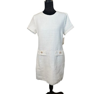 NWT BeBop White Tweed Dress Size Large Old Money Bridal Bachelorette Cocktail