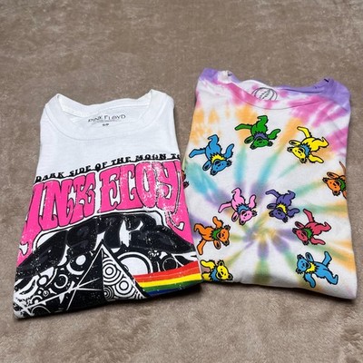Grateful Dead Tie Dye & Pink Floyd -Both Shirts-Dancing Bears  Band T-Shirt  Sm