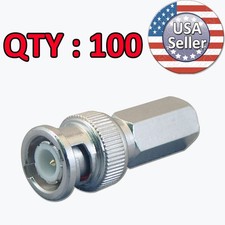 Sikker 100 pcs Twist on BNC Male RG59 Connector CCTV cameras Siamese Coax Cable