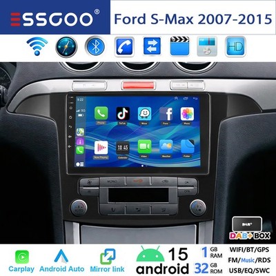 DAB+ Für Ford S-Max WA6 2007-2015 Android 15 1+32G GPS Autoradio Carplay RDS SWC