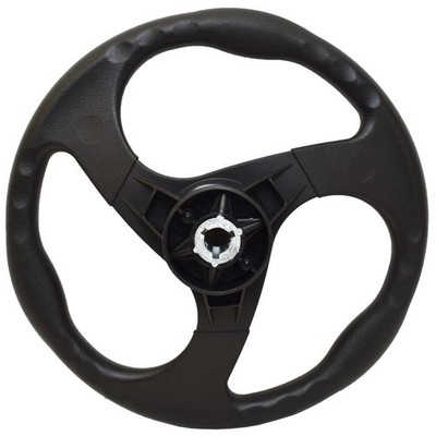 Legend Bass Boat Steering Wheel | w/ Cap 13 1/4 Inch Black Plastic