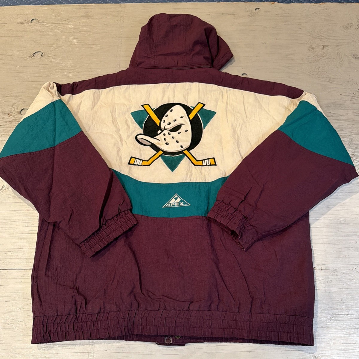 Vintage 90s NHL Apex Anaheim Mighty Ducks Full Zip Hooded Hockey 