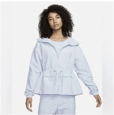 Nike Everything Woven Oversized Hooded Women's Jacket Blue Small size FN3669-440
