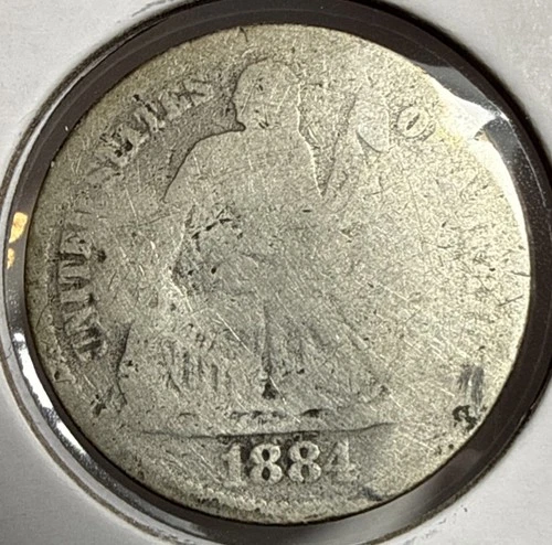 1884 Seated Liberty Dime 10C Silver U.S. Coin (U12)