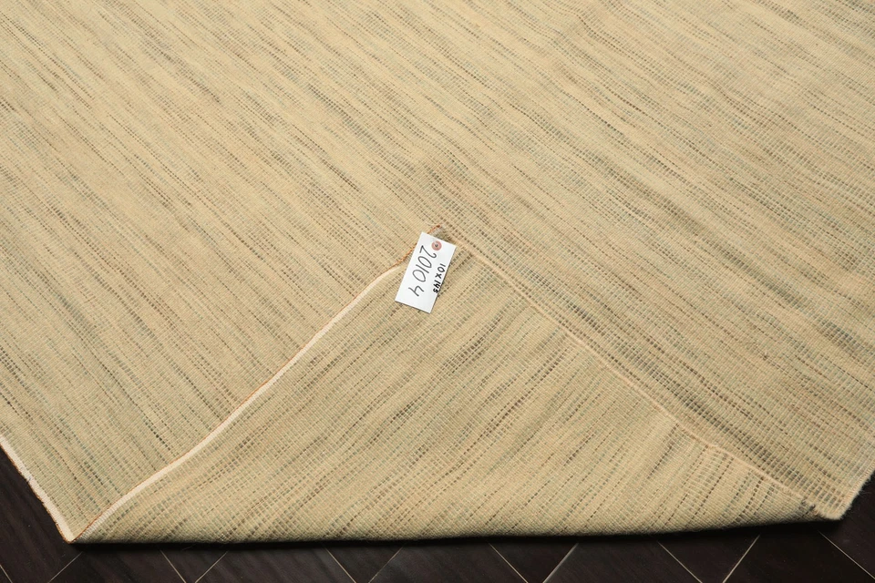 Современный шерстяной ковер ручной работы цвета слоновой кости с геометрической текстурой 10 x 14 футов 5 дюймов - Изображение 4 из 4