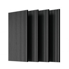 4 PCS 45.27''X23.62'' Wood Slat Acoustic Panels,3D Fluted Sound Absorbing Panel