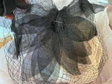 1950  s Black Mourning Fastener Headpiece for Women. Authentic