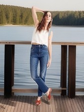 $148 NWOT Chic Western Madewell The High-Rise Boyjean Preppy Painted Size 27