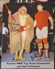 WWE Iron Sheik & Nikolai Volkoff Tag Team Champions Signed Original Photo