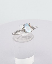 Moonstone Oval خاتم أصلي 925 Sterling فضي Size J L N P R