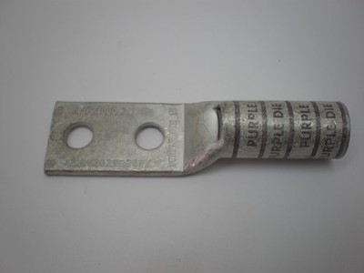 Burndy YAZV282TC38FX 2-Hole 3/8'' Stud Long Barrel 4/0 AWG Compression Lug